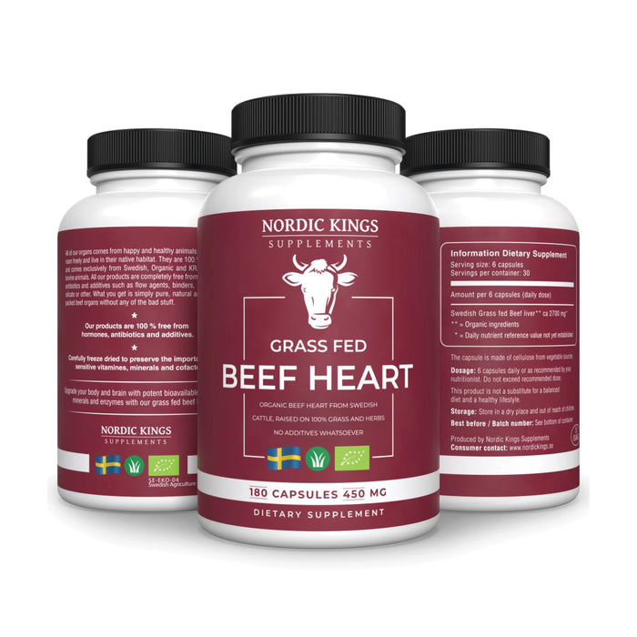 Grass Fed Beef Heart 180 kapsler
