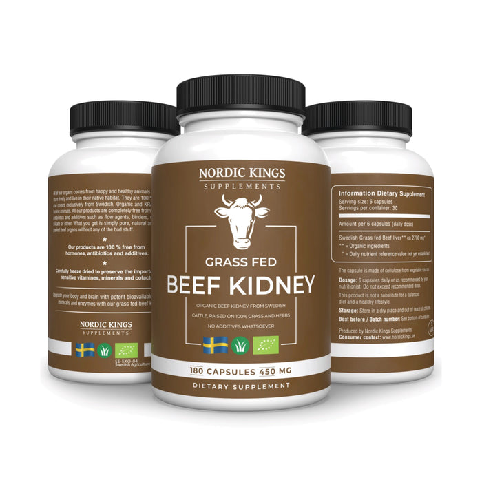 Grass Fed Beef Kidney 180 kapsler